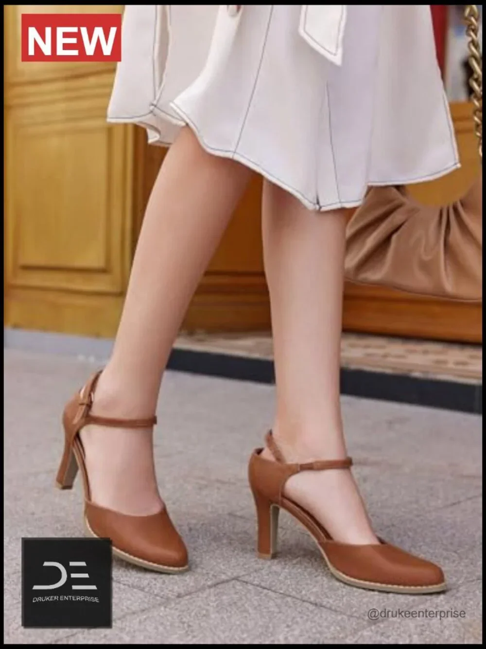 Chunky High Heel Pointed Toe Ankle Strap Pumps D'Orsay Dress Party Shoes